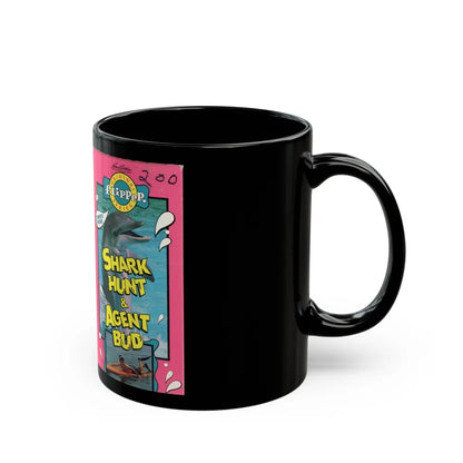 ORIGINAL FLIPPER SERIES SHARK HUNT AND AGENT BUD (VHS COVER) - Black Coffee Mug-Go Mug Yourself