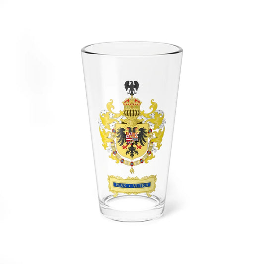 Ornamented Coat of Arms of Charles I of Spain Charles V as Holy Roman Emperor 1530-1556 (Spain) (Coat of Arms) Pint Glass 16oz 16oz - Go Mug Yourself