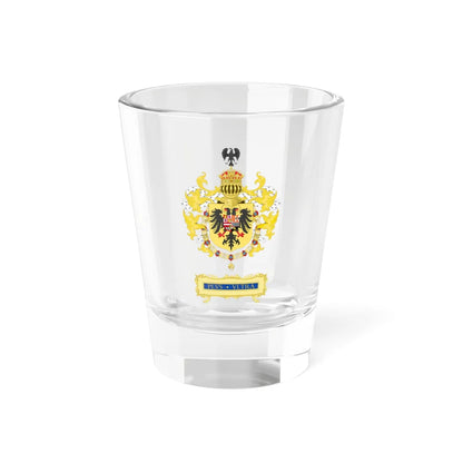 Ornamented Coat of Arms of Charles I of Spain Charles V as Holy Roman Emperor 1530-1556 (Spain) (Coat of Arms) Shot Glass 1.5oz 1.5oz - Go Mug Yourself
