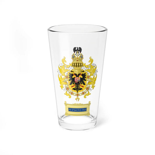 Ornamented Coat of Arms of Charles V as Holy Roman Emperor Charles I as King of Spain (Austria) (Coat of Arms) Pint Glass 16oz 16oz - Go Mug Yourself