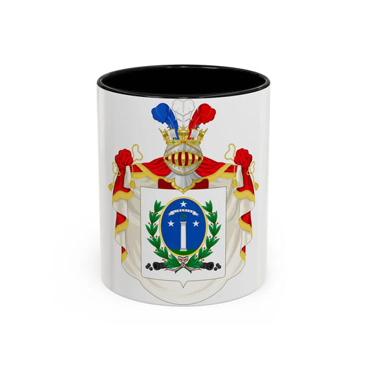 Ornamented Coat of Arms of Chile (1819-1834) Cerro Castillo Version - Accent Coffee Mug 11oz Black - Go Mug Yourself