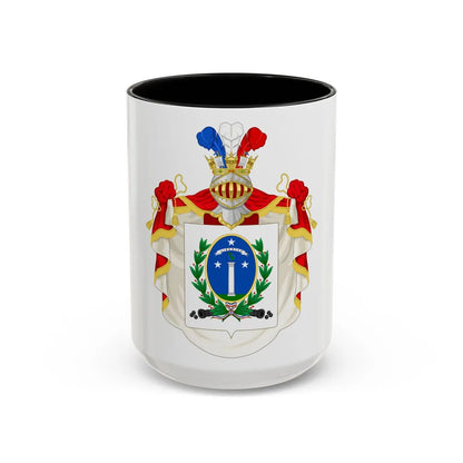 Ornamented Coat of Arms of Chile (1819-1834) Cerro Castillo Version - Accent Coffee Mug 15oz Black - Go Mug Yourself