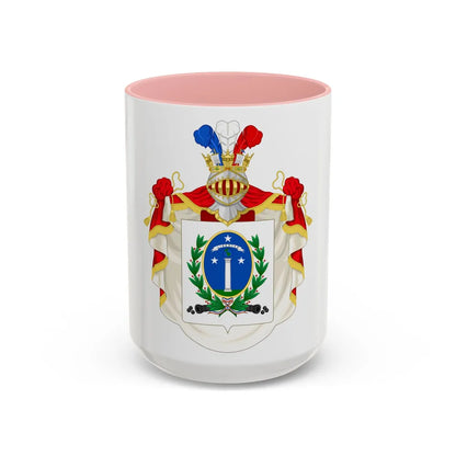 Ornamented Coat of Arms of Chile (1819-1834) Cerro Castillo Version - Accent Coffee Mug 15oz Pink - Go Mug Yourself