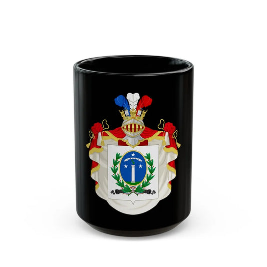 Ornamented Coat of Arms of Chile (1819-1834) Cerro Castillo Version - Black Coffee Mug-15oz-Go Mug Yourself