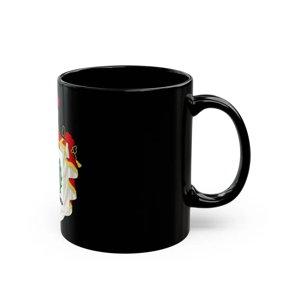 Ornamented Coat of Arms of Chile (1819-1834) Cerro Castillo Version - Black Coffee Mug-Go Mug Yourself