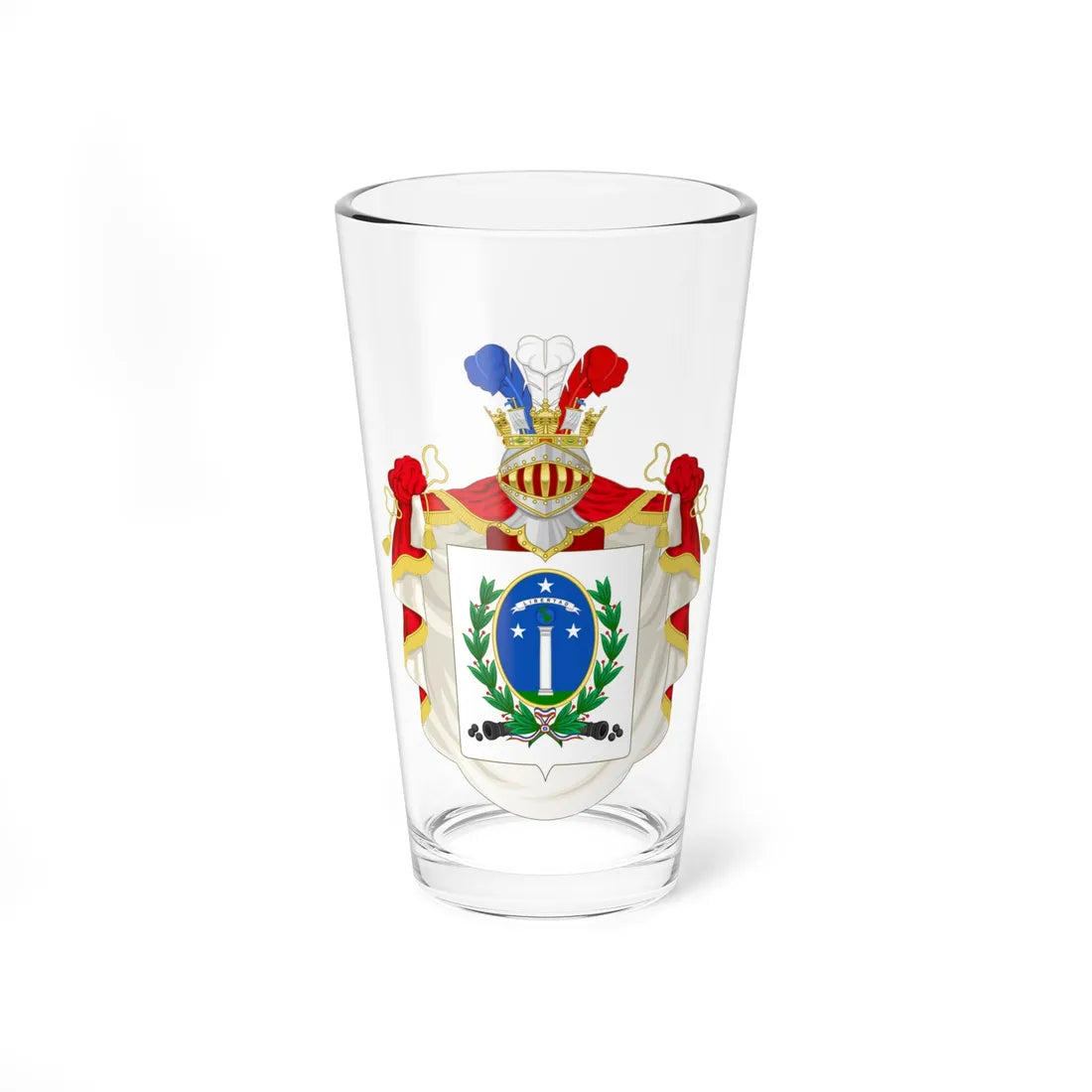 Ornamented Coat of Arms of Chile 1819-1834 Cerro Castillo Version (Chile) (Coat of Arms) Pint Glass 16oz 16oz - Go Mug Yourself