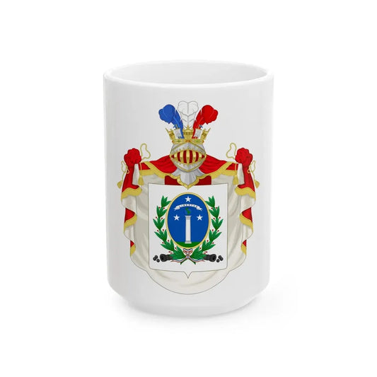 Ornamented Coat of Arms of Chile (1819-1834) Cerro Castillo Version - White Coffee Mug 15oz - Go Mug Yourself