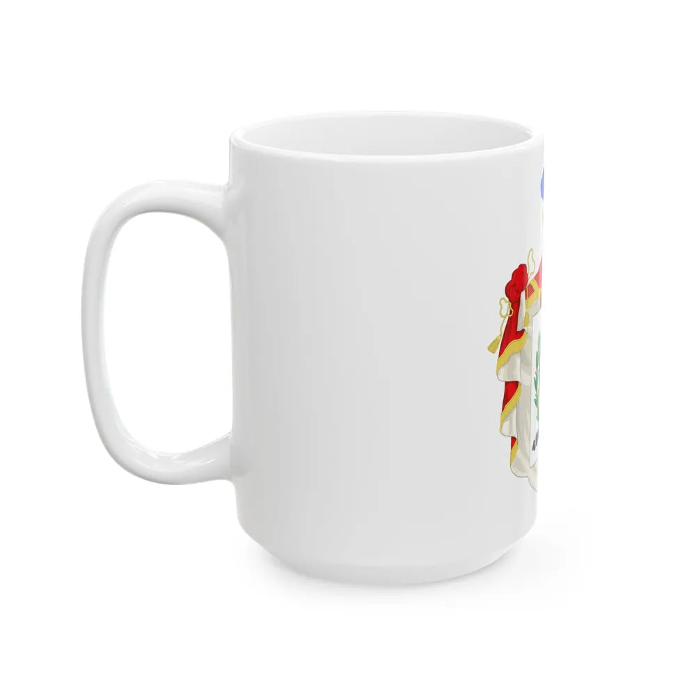 Ornamented Coat of Arms of Chile (1819-1834) Cerro Castillo Version - White Coffee Mug-Go Mug Yourself