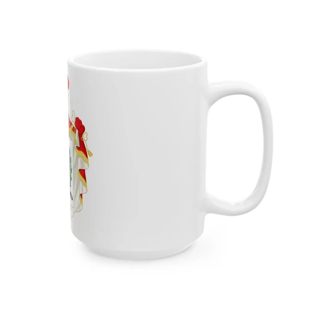 Ornamented Coat of Arms of Chile (1819-1834) Cerro Castillo Version - White Coffee Mug-Go Mug Yourself