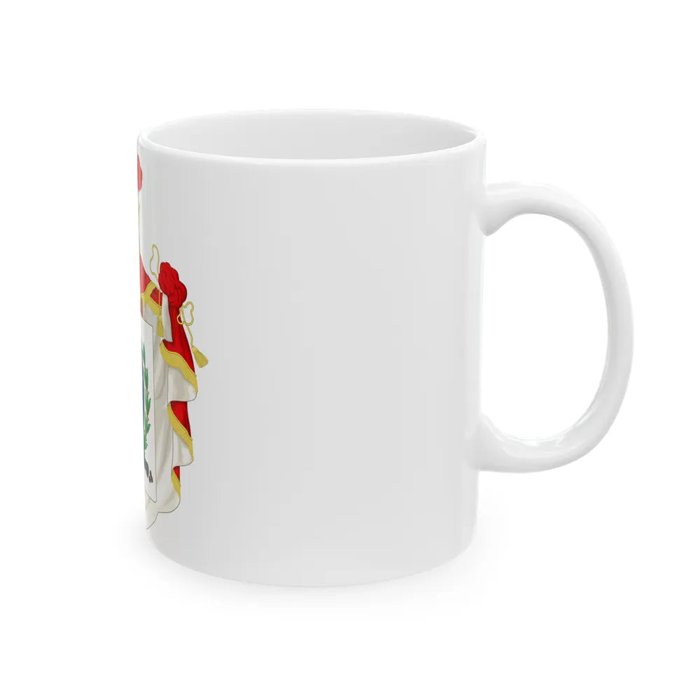 Ornamented Coat of Arms of Chile (1819-1834) Cerro Castillo Version - White Coffee Mug-Go Mug Yourself