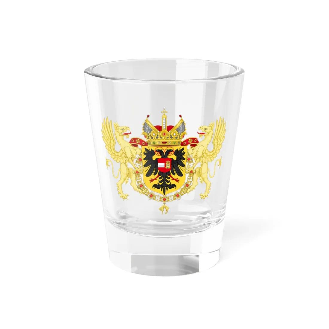 Ornamented Coat of Arms of Ferdinand I Holy Roman Emperor (Germany) (Coat of Arms) Shot Glass 1.5oz 1.5oz - Go Mug Yourself
