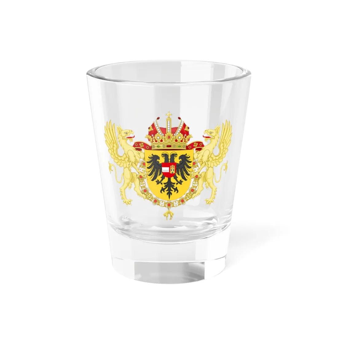 Ornamented Coat of Arms of Leopold I Holy Roman Emperor (Germany) (Coat of Arms) Shot Glass 1.5oz 1.5oz - Go Mug Yourself