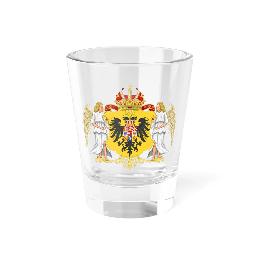 Ornamented Coat of Arms of Maria Theresa Holy Roman Empress (Germany) (Coat of Arms) Shot Glass 1.5oz 1.5oz - Go Mug Yourself