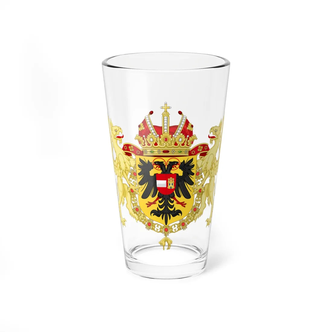 Ornamented Coat of Arms of Matthias Holy Roman Emperor (Austria) (Coat of Arms) Pint Glass 16oz 16oz - Go Mug Yourself
