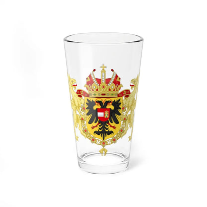 Ornamented Coat of Arms of Matthias Holy Roman Emperor (Austria) (Coat of Arms) Pint Glass 16oz 16oz - Go Mug Yourself