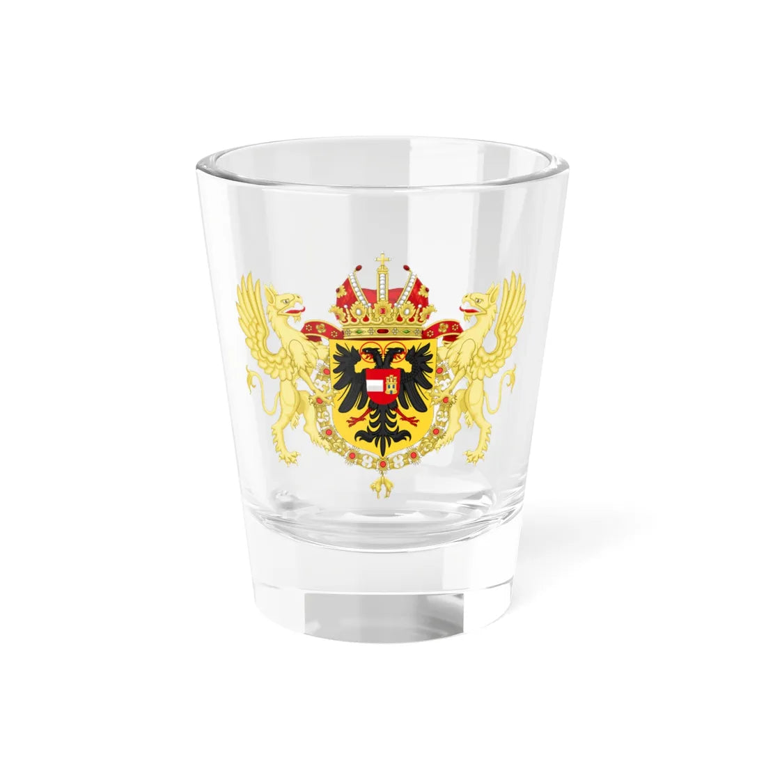 Ornamented Coat of Arms of Matthias Holy Roman Emperor (Germany) (Coat of Arms) Shot Glass 1.5oz 1.5oz - Go Mug Yourself