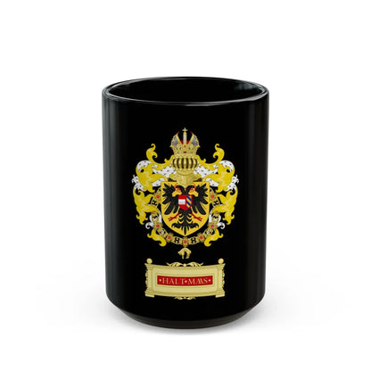 Ornamented Coat of Arms of Maximilian I, Holy Roman Emperor - Black Coffee Mug-15oz-Go Mug Yourself