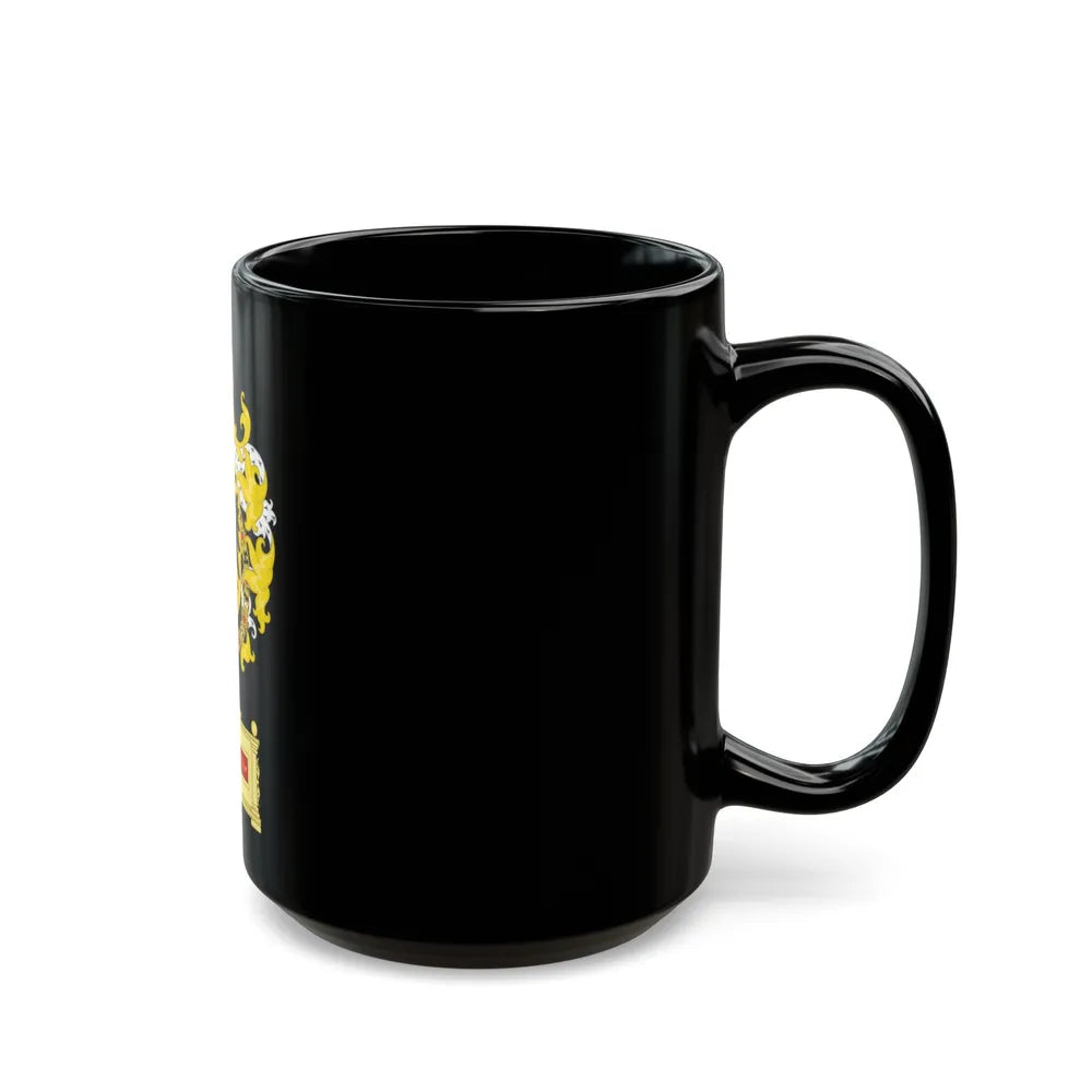 Ornamented Coat of Arms of Maximilian I, Holy Roman Emperor - Black Coffee Mug-Go Mug Yourself