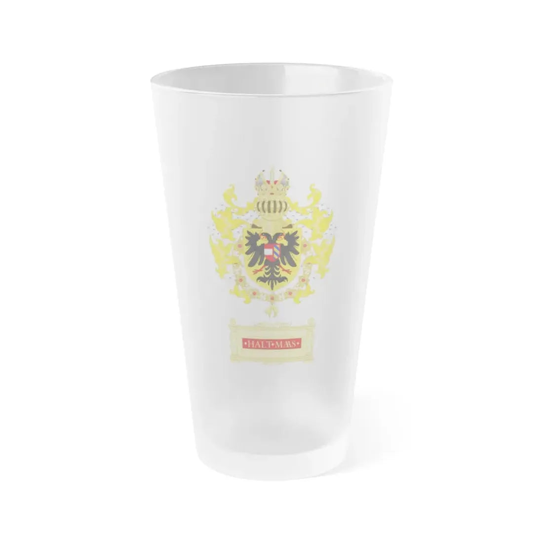 Ornamented Coat of Arms of Maximilian I, Holy Roman Emperor - Frosted Pint Glass 16oz Default Title - Go Mug Yourself