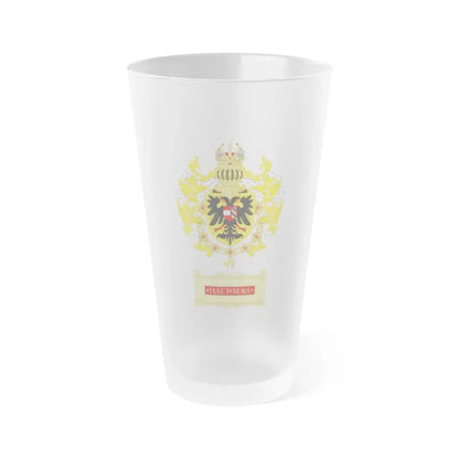Ornamented Coat of Arms of Maximilian I, Holy Roman Emperor - Frosted Pint Glass 16oz Default Title - Go Mug Yourself