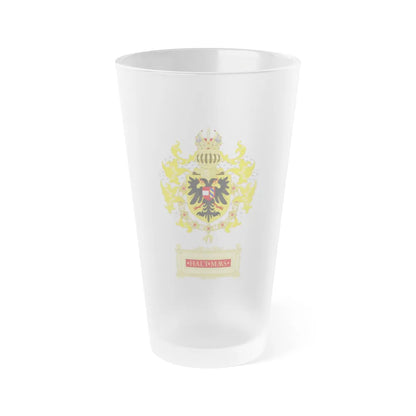 Ornamented Coat of Arms of Maximilian I, Holy Roman Emperor - Frosted Pint Glass 16oz-Go Mug Yourself