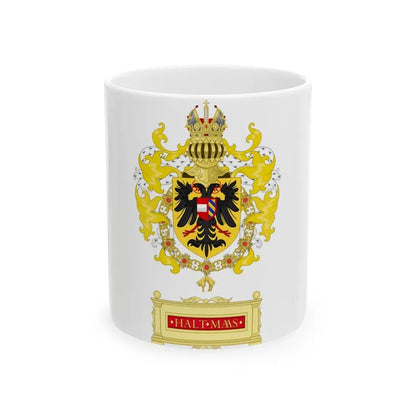 Ornamented Coat of Arms of Maximilian I, Holy Roman Emperor - White Coffee Mug 11oz - Go Mug Yourself