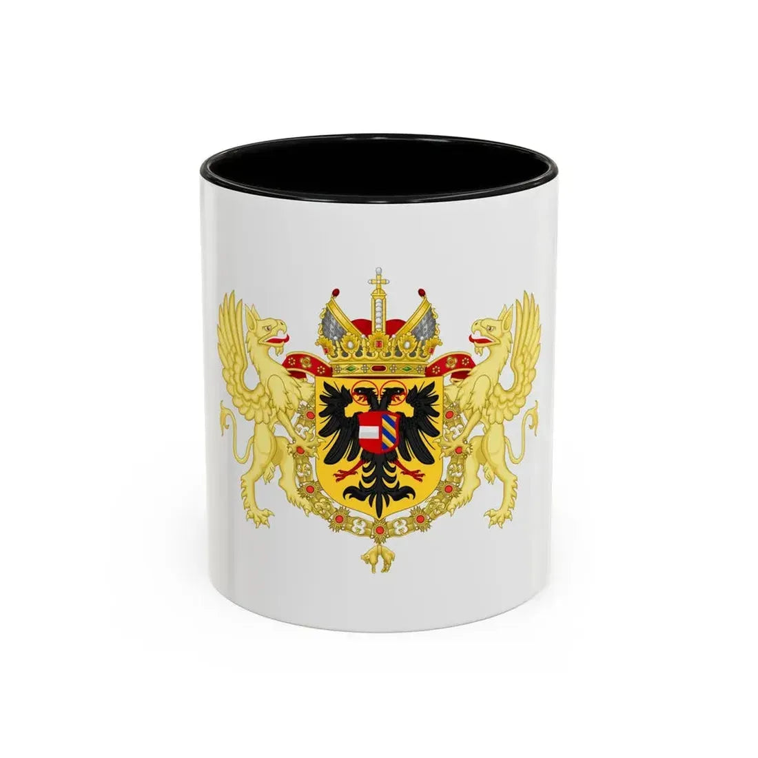 Ornamented Coat of Arms of Maximilian II, Holy Roman Emperor - Accent Coffee Mug 11oz Black - Go Mug Yourself