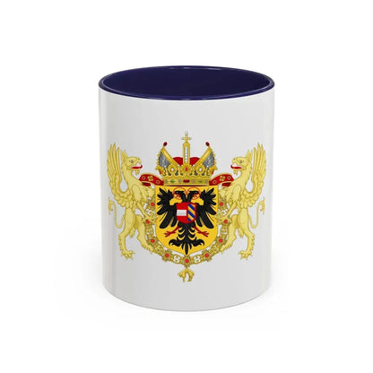 Ornamented Coat of Arms of Maximilian II, Holy Roman Emperor - Accent Coffee Mug 11oz Navy - Go Mug Yourself