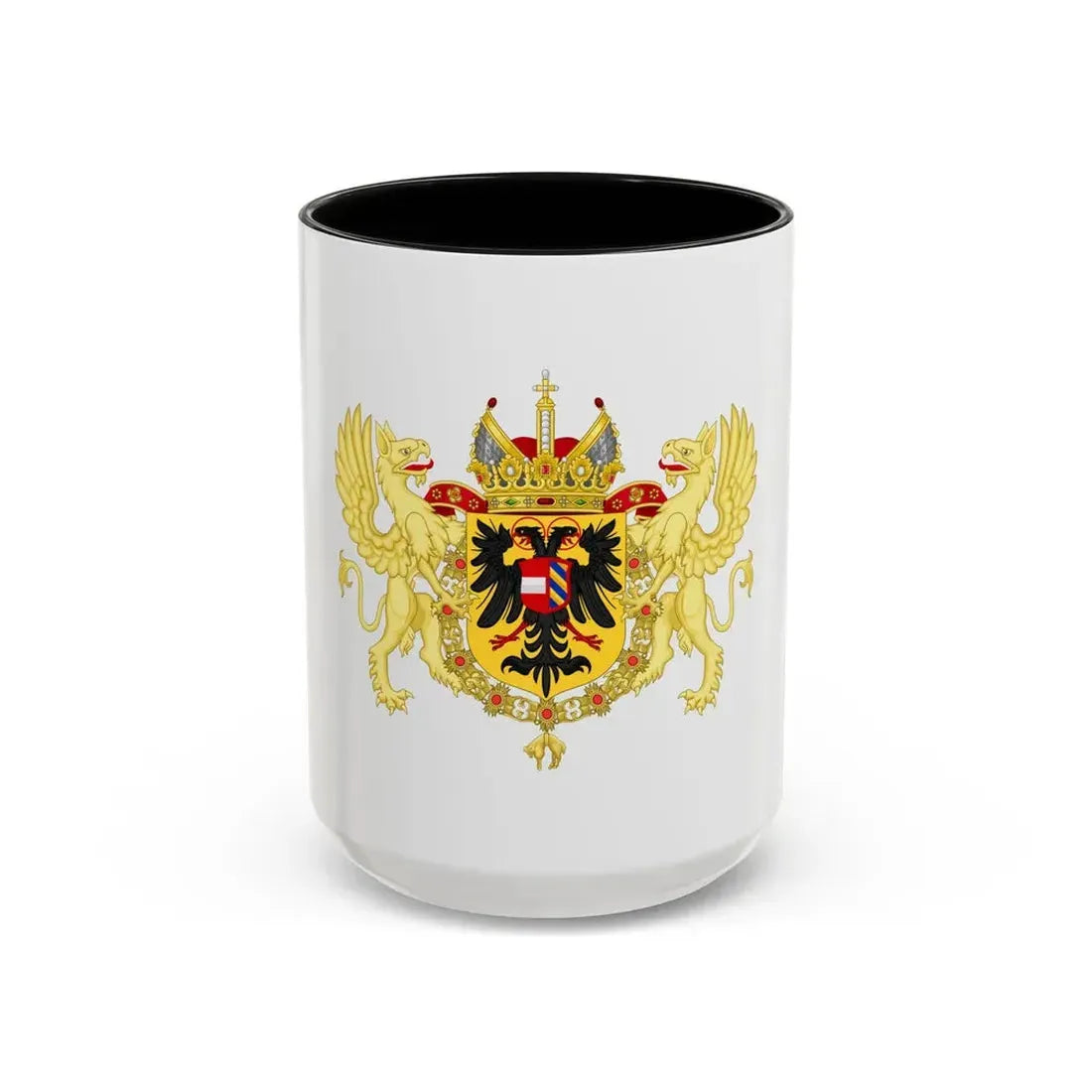 Ornamented Coat of Arms of Maximilian II, Holy Roman Emperor - Accent Coffee Mug 15oz Black - Go Mug Yourself