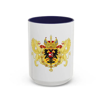 Ornamented Coat of Arms of Maximilian II, Holy Roman Emperor - Accent Coffee Mug 15oz Navy - Go Mug Yourself