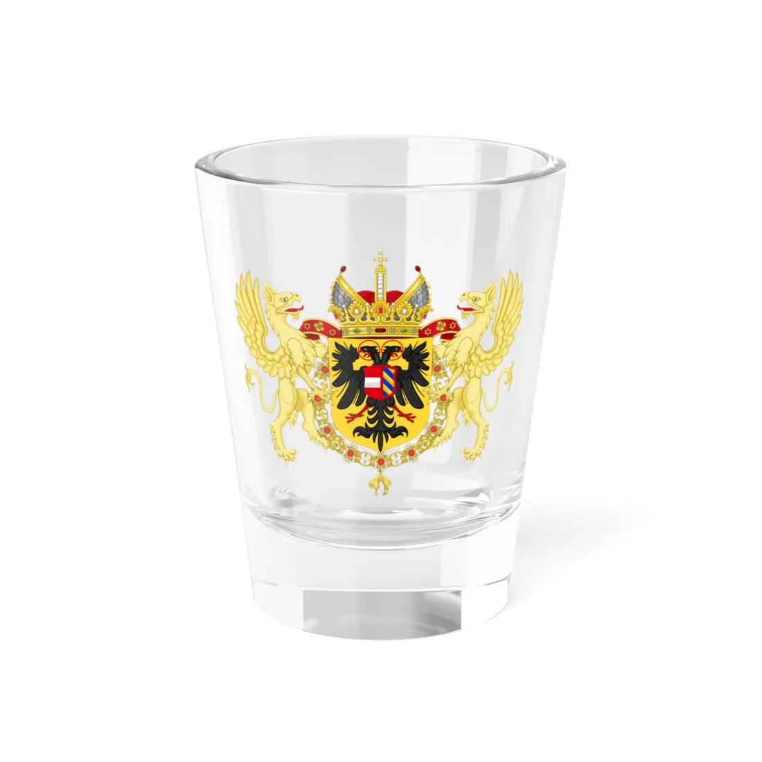 Ornamented Coat of Arms of Maximilian II Holy Roman Emperor (Austria) (Coat of Arms) Shot Glass 1.5oz 1.5oz - Go Mug Yourself