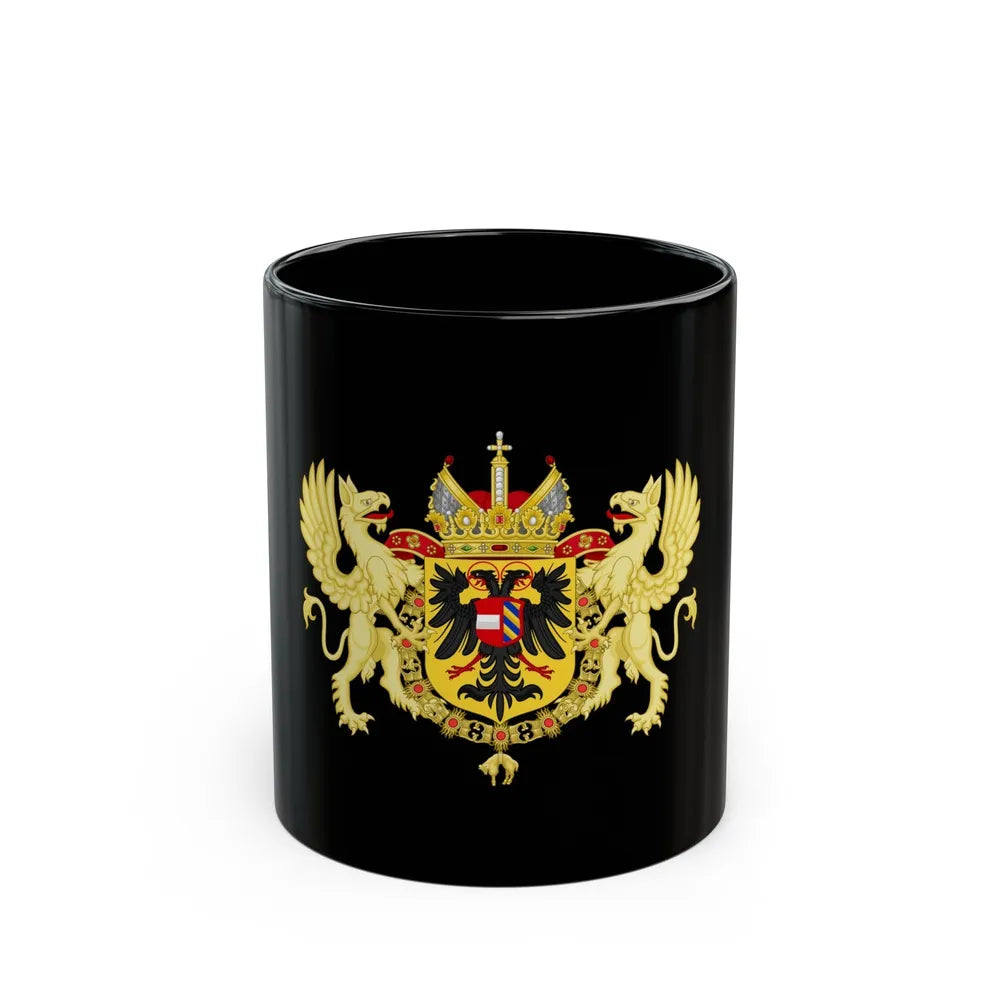 Ornamented Coat of Arms of Maximilian II, Holy Roman Emperor - Black Coffee Mug-11oz-Go Mug Yourself