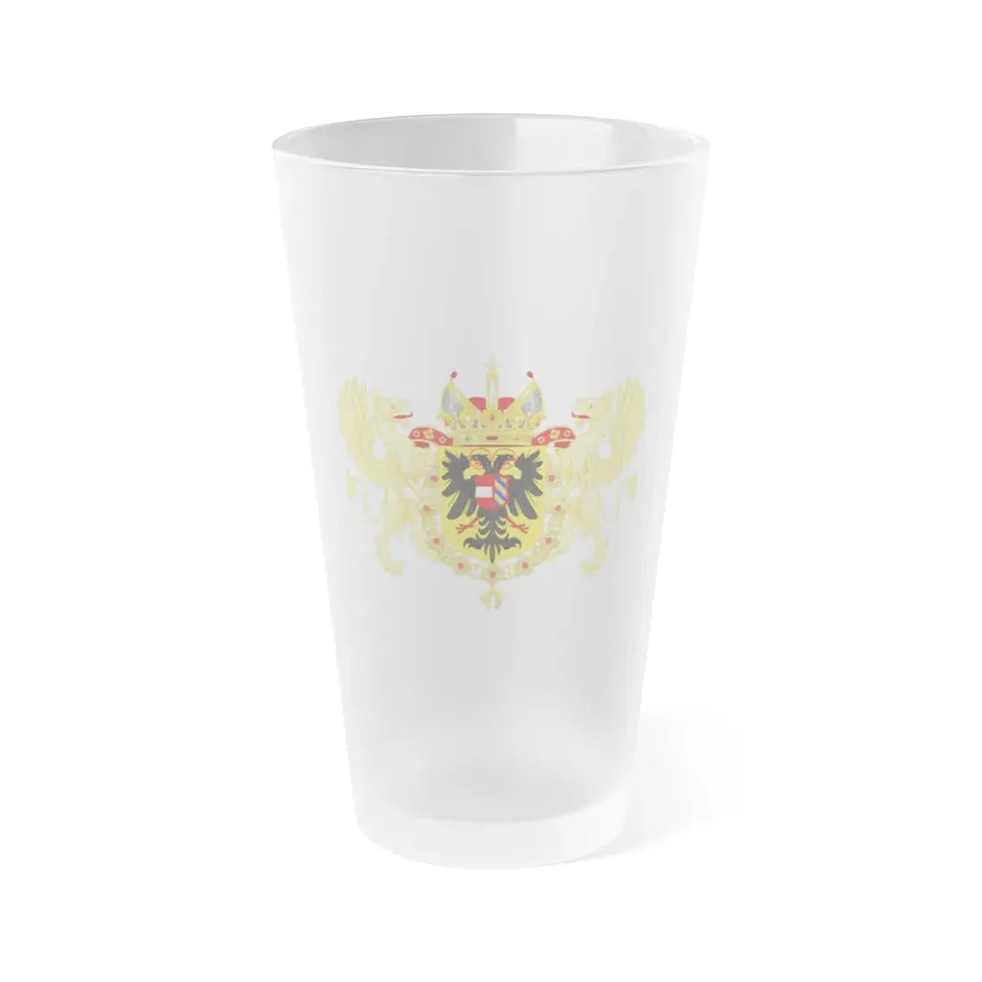 Ornamented Coat of Arms of Maximilian II, Holy Roman Emperor - Frosted Pint Glass 16oz Default Title - Go Mug Yourself