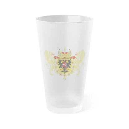 Ornamented Coat of Arms of Maximilian II, Holy Roman Emperor - Frosted Pint Glass 16oz Default Title - Go Mug Yourself