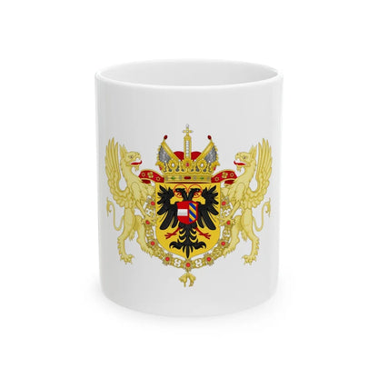 Ornamented Coat of Arms of Maximilian II, Holy Roman Emperor - White Coffee Mug-11oz-Go Mug Yourself