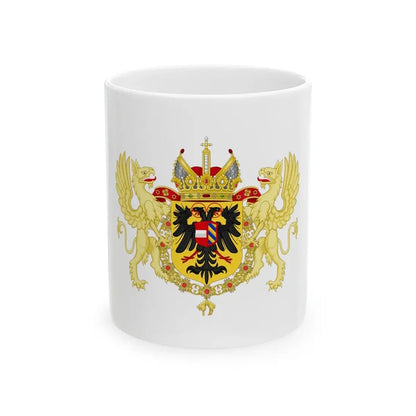 Ornamented Coat of Arms of Maximilian II, Holy Roman Emperor - White Coffee Mug 11oz - Go Mug Yourself
