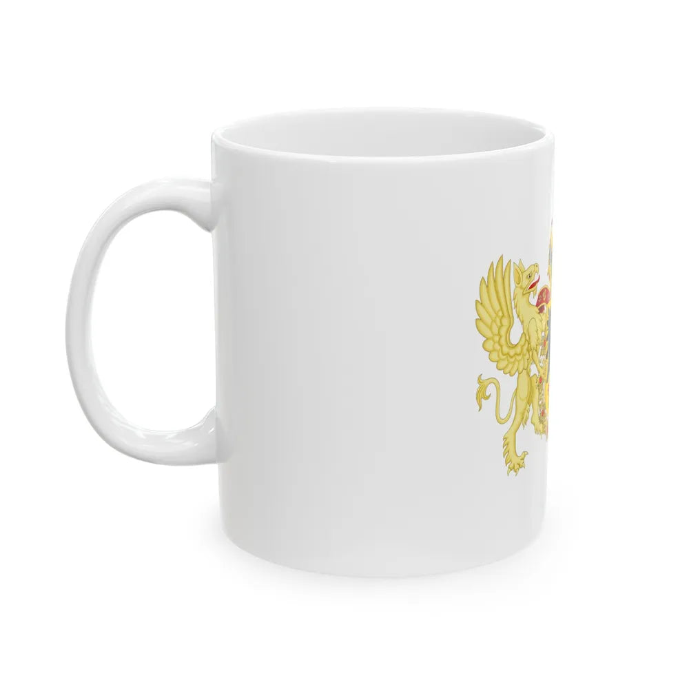 Ornamented Coat of Arms of Maximilian II, Holy Roman Emperor - White Coffee Mug-Go Mug Yourself