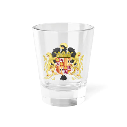 Ornamented Coat of Arms of Queen Isabella of Castile 1474-1492 (Spain) (Coat of Arms) Shot Glass 1.5oz 1.5oz - Go Mug Yourself