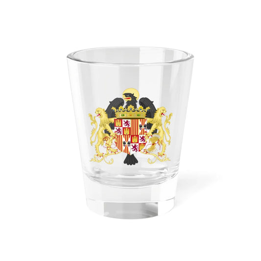 Ornamented Coat of Arms of Queen Isabella of Castile 1474-1492 (Spain) (Coat of Arms) Shot Glass 1.5oz 1.5oz - Go Mug Yourself