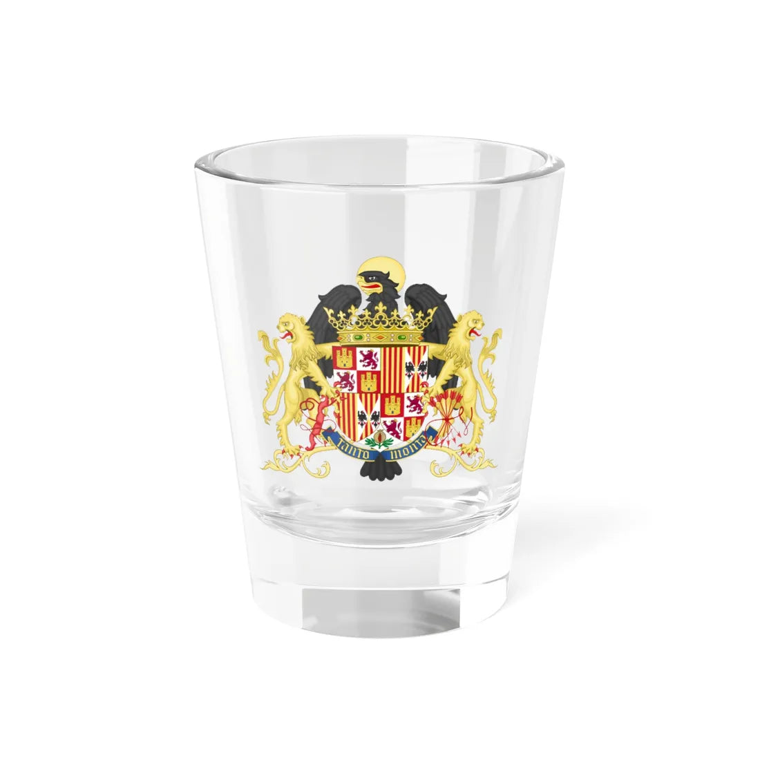 Ornamented Coat of Arms of Queen Isabella of Castile 1492-1504 (Spain) (Coat of Arms) Shot Glass 1.5oz 1.5oz - Go Mug Yourself