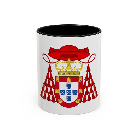Ornamented Royal Coat of Arms of Cardinal Henry I of Portugal - Accent Coffee Mug 11oz Black - Go Mug Yourself