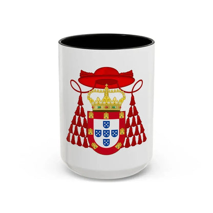 Ornamented Royal Coat of Arms of Cardinal Henry I of Portugal - Accent Coffee Mug 15oz Black - Go Mug Yourself