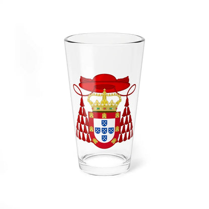 Ornamented Royal Coat of Arms of Cardinal Henry I of Portugal - Pint Glass 16oz-16oz-Go Mug Yourself