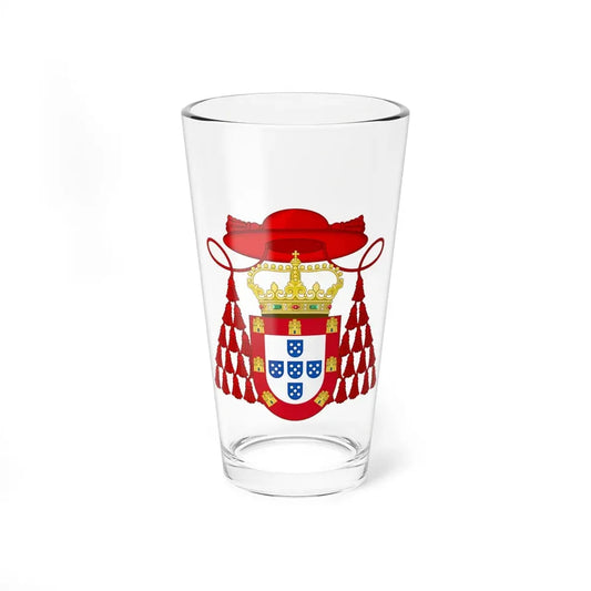 Ornamented Royal Coat of Arms of Cardinal Henry I of Portugal - Pint Glass 16oz 16oz - Go Mug Yourself