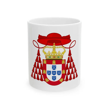 Ornamented Royal Coat of Arms of Cardinal Henry I of Portugal - White Coffee Mug-11oz-Go Mug Yourself