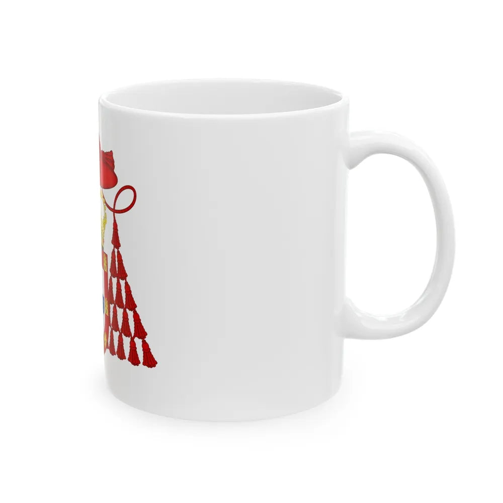 Ornamented Royal Coat of Arms of Cardinal Henry I of Portugal - White Coffee Mug-Go Mug Yourself