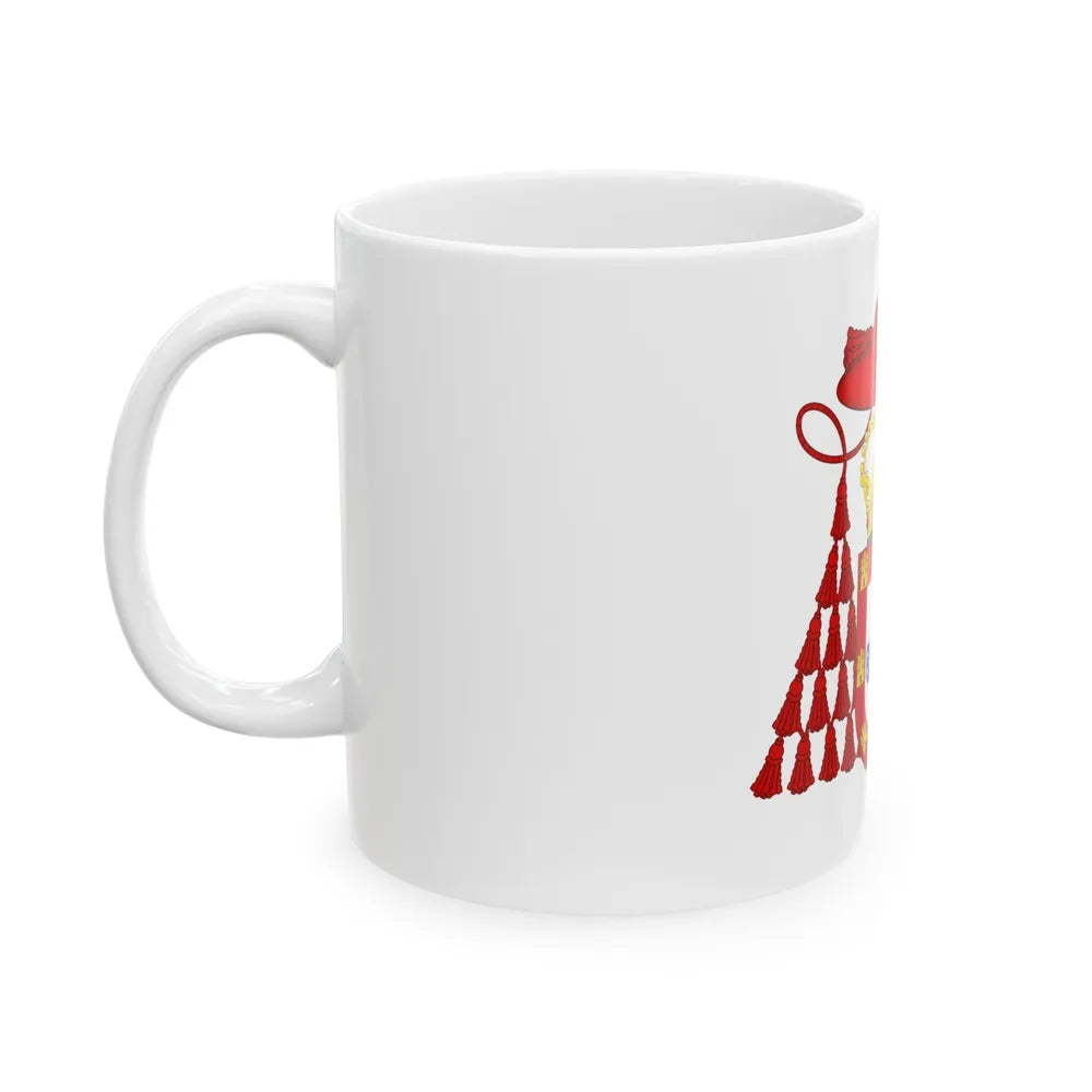 Ornamented Royal Coat of Arms of Cardinal Henry I of Portugal - White Coffee Mug-Go Mug Yourself