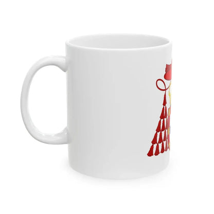 Ornamented Royal Coat of Arms of Cardinal Henry I of Portugal - White Coffee Mug - Go Mug Yourself