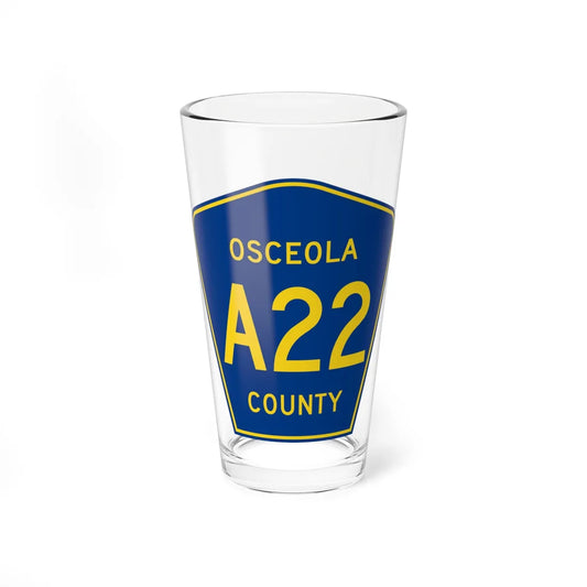 Osceola County Route A22 IA (Iowa) (Road Sign) Pint Glass 16oz 16oz - Go Mug Yourself