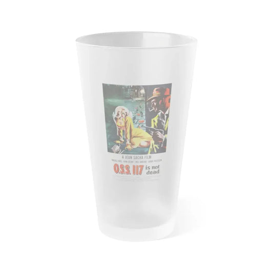 OSS 117 IS NOT DEAD 1957 Movie Poster - Frosted Pint Glass 16oz 16oz Frosted - Go Mug Yourself
